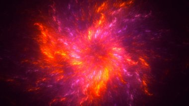 Soyut fraktal ışık arkaplanı 3 boyutlu oluşturuluyor