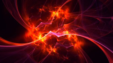 Soyut fraktal ışık arkaplanı 3 boyutlu oluşturuluyor