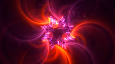 Soyut kırmızı fraktal ışık arkaplanı 3 boyutlu oluşturuluyor