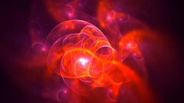 Soyut mavi fraktal ışık arkaplanı 3 boyutlu oluşturuluyor