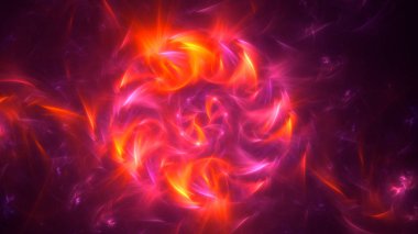 Soyut mavi fraktal ışık arkaplanı 3 boyutlu oluşturuluyor