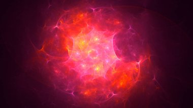 Soyut mavi fraktal ışık arkaplanı 3 boyutlu oluşturuluyor