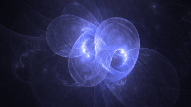 Soyut mavi fraktal ışık arkaplanı 3 boyutlu oluşturuluyor