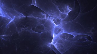 Soyut mavi fraktal ışık arkaplanı 3 boyutlu oluşturuluyor