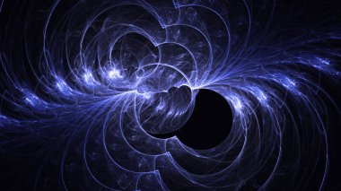 Soyut mavi fraktal ışık arkaplanı 3 boyutlu oluşturuluyor