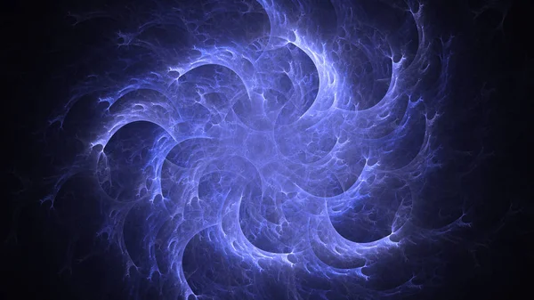 Soyut mavi fraktal ışık arkaplanı 3 boyutlu oluşturuluyor