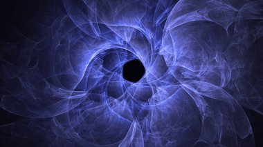 Soyut mavi fraktal ışık arkaplanı 3 boyutlu oluşturuluyor