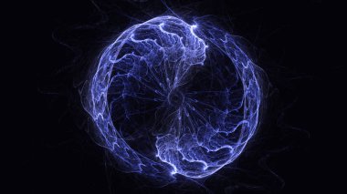 Soyut mavi fraktal ışık arkaplanı 3 boyutlu oluşturuluyor