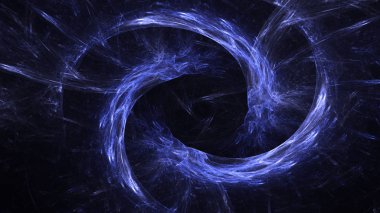 Soyut mavi fraktal ışık arkaplanı 3 boyutlu oluşturuluyor