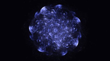 Soyut mavi fraktal ışık arkaplanı 3 boyutlu oluşturuluyor