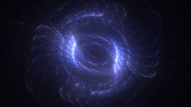 Soyut mavi fraktal ışık arkaplanı 3 boyutlu oluşturuluyor