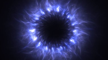Soyut mavi fraktal ışık arkaplanı 3 boyutlu oluşturuluyor
