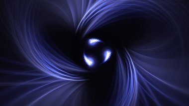Soyut mavi fraktal ışık arkaplanı 3 boyutlu oluşturuluyor