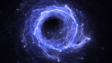 Soyut mavi fraktal ışık arkaplanı 3 boyutlu oluşturuluyor