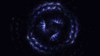 Soyut mavi fraktal ışık arkaplanı 3 boyutlu oluşturuluyor