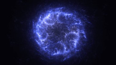 Soyut mavi fraktal ışık arkaplanı 3 boyutlu oluşturuluyor