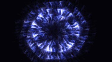 Soyut mavi fraktal ışık arkaplanı 3 boyutlu oluşturuluyor