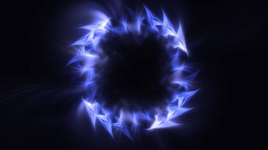 Soyut mavi fraktal ışık arkaplanı 3 boyutlu oluşturuluyor