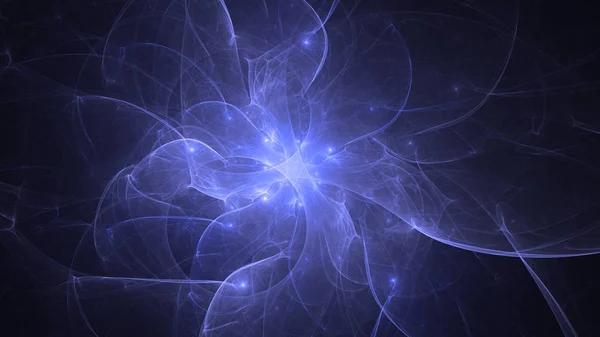 Rendering Abstract Blue Fractal Light Background — Stock Photo, Image