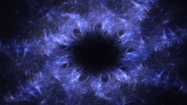 Soyut mavi fraktal ışık arkaplanı 3 boyutlu oluşturuluyor