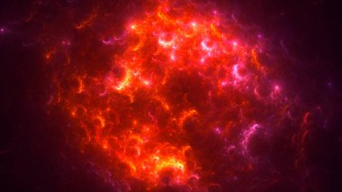 Soyut kırmızı fraktal ışık arkaplanı 3 boyutlu oluşturuluyor