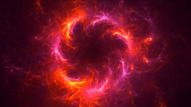 Soyut kırmızı fraktal ışık arkaplanı 3 boyutlu oluşturuluyor