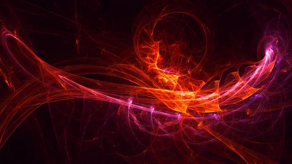 Soyut kırmızı fraktal ışık arkaplanı 3 boyutlu oluşturuluyor