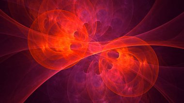 Soyut kırmızı fraktal ışık arkaplanı 3 boyutlu oluşturuluyor