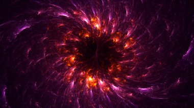 Soyut kırmızı fraktal ışık arkaplanı 3 boyutlu oluşturuluyor