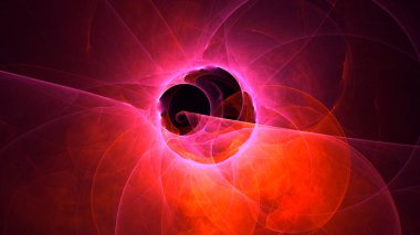 Soyut kırmızı fraktal ışık arkaplanı 3 boyutlu oluşturuluyor