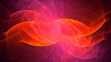 Soyut kırmızı fraktal ışık arkaplanı 3 boyutlu oluşturuluyor