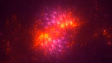 Soyut kırmızı fraktal ışık arkaplanı 3 boyutlu oluşturuluyor