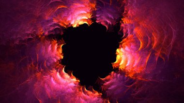 Soyut kırmızı fraktal ışık arkaplanı 3 boyutlu oluşturuluyor