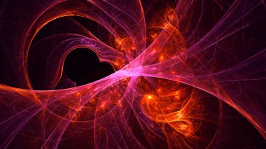 Soyut kırmızı fraktal ışık arkaplanı 3 boyutlu oluşturuluyor