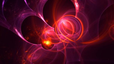 Soyut kırmızı fraktal ışık arkaplanı 3 boyutlu oluşturuluyor