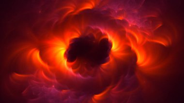 Soyut kırmızı fraktal ışık arkaplanı 3 boyutlu oluşturuluyor