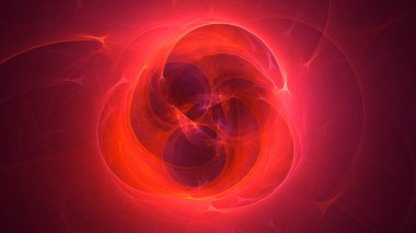 Soyut kırmızı fraktal ışık arkaplanı 3 boyutlu oluşturuluyor