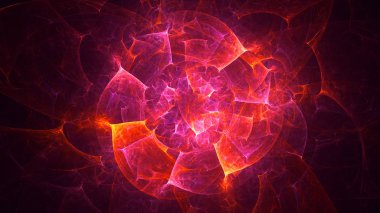 3B soyut renkli fraktal ışık arkaplanı oluşturma