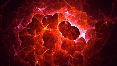 3B soyut renkli fraktal ışık arkaplanı oluşturma