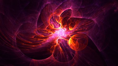 3B soyut renkli fraktal ışık arkaplanı oluşturma