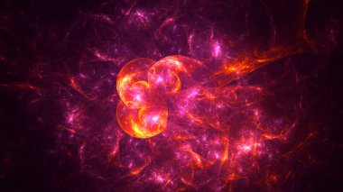 3B soyut renkli fraktal ışık arkaplanı oluşturma