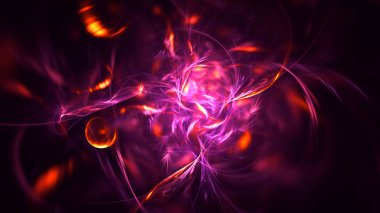 3B soyut renkli fraktal ışık arkaplanı oluşturma