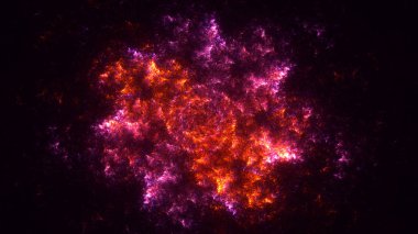 3B soyut renkli fraktal ışık arkaplanı oluşturma