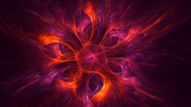 3B soyut renkli fraktal ışık arkaplanı oluşturma