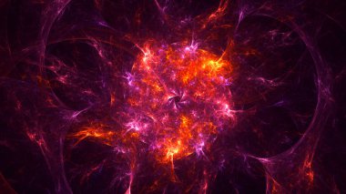 3B soyut renkli fraktal ışık arkaplanı oluşturma