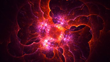 3B soyut renkli fraktal ışık arkaplanı oluşturma