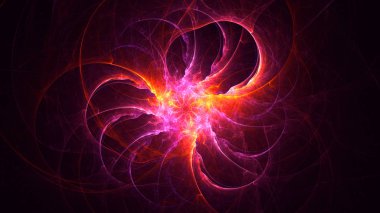 3B soyut renkli fraktal ışık arkaplanı oluşturma