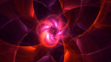 3B soyut renkli fraktal ışık arkaplanı oluşturma