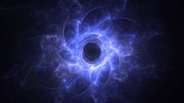 Soyut mavi fraktal ışık arkaplanı 3 boyutlu oluşturuluyor