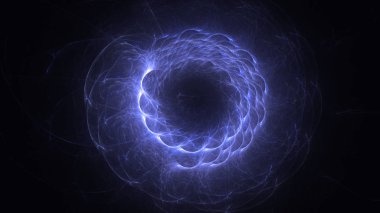 Soyut mavi fraktal ışık arkaplanı 3 boyutlu oluşturuluyor